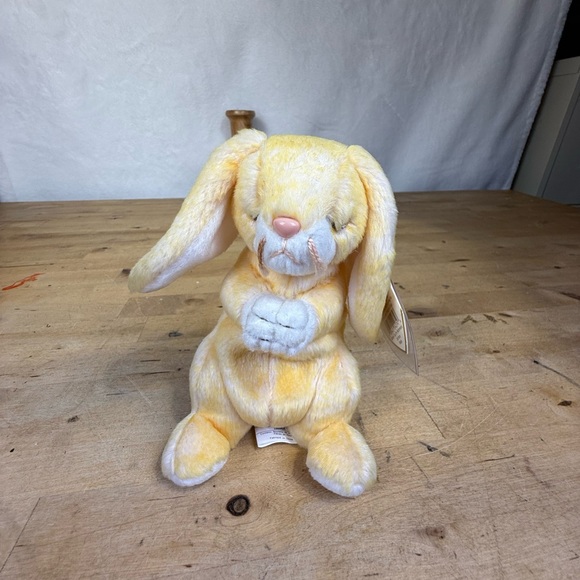 Ty Beanie Baby Grace the Praying Bunny Plush 2000 Yellow - Picture 1 of 12